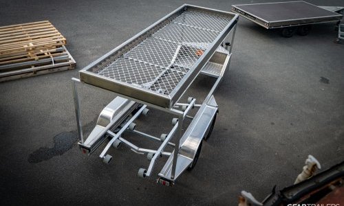 GFAB Alloy Black Single Sportski Touring Trailer - elevated side view GFAB Alloy Black Single Sportski Touring Trailer - elevated side view